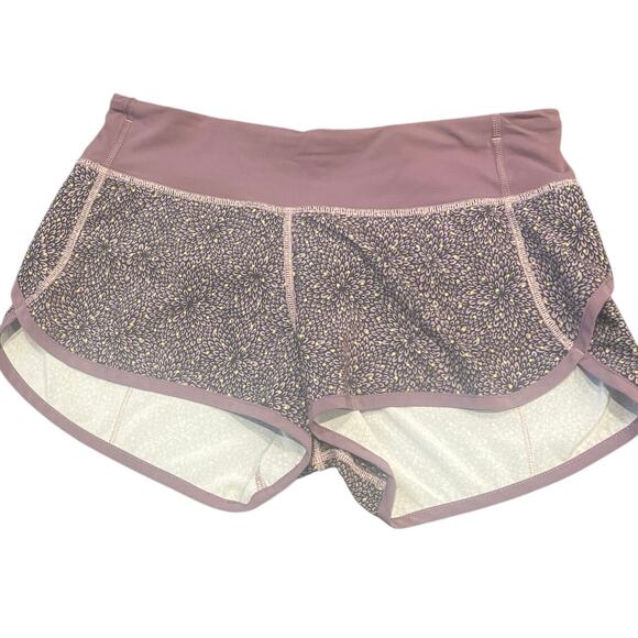 EUC - Lululemon Run Speed Short Dottie Mum Deep CoalMauvelousPurpleFog Sz 4 - Picture 4 of 8